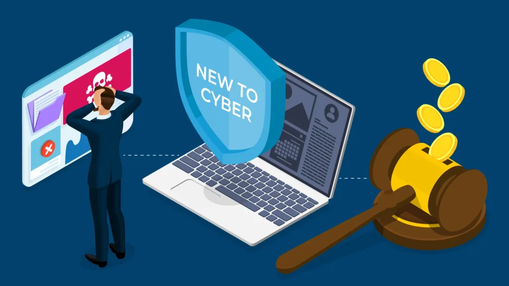 Image with the question "What does cyber insurance cover?"