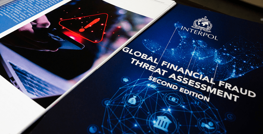 INTERPOL report on global financial fraud trends, highlighting the rise of AI fraud and increasingly enhanced fraud tactics worldwide.