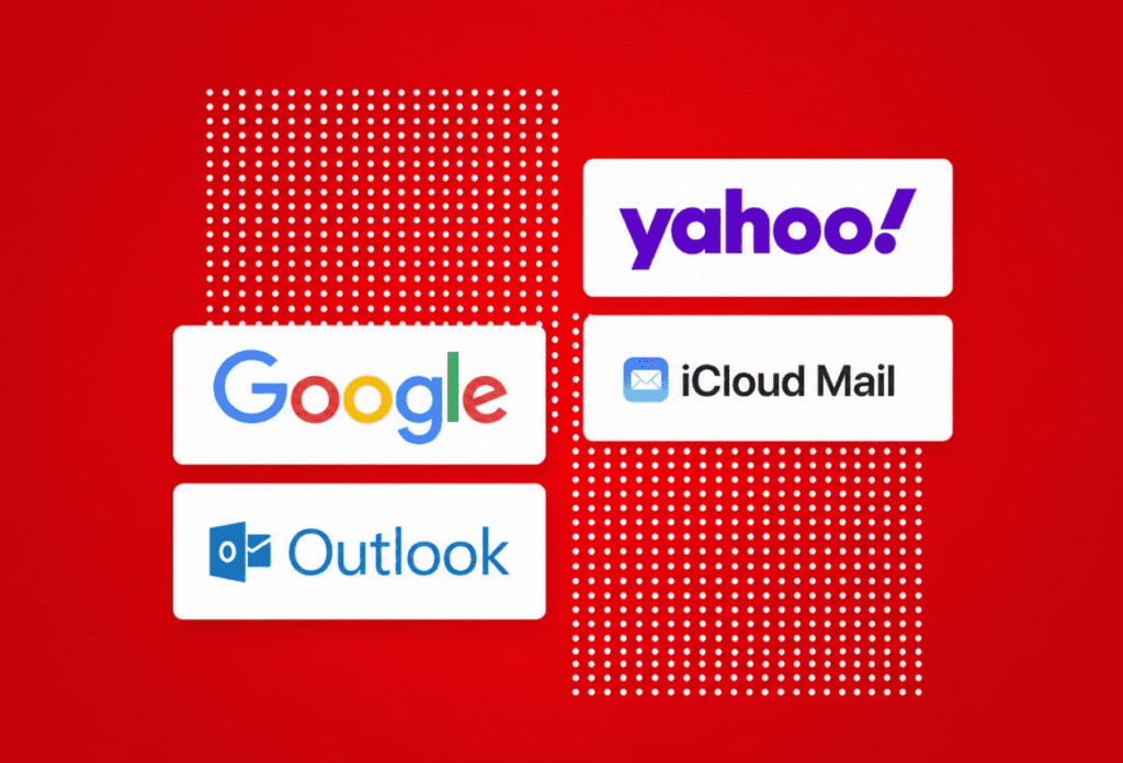 Major email providers including Google, Yahoo, Outlook, and iCloud Mail that support email authentication standards such as DMARC, SPF, DKIM, and BIMI.