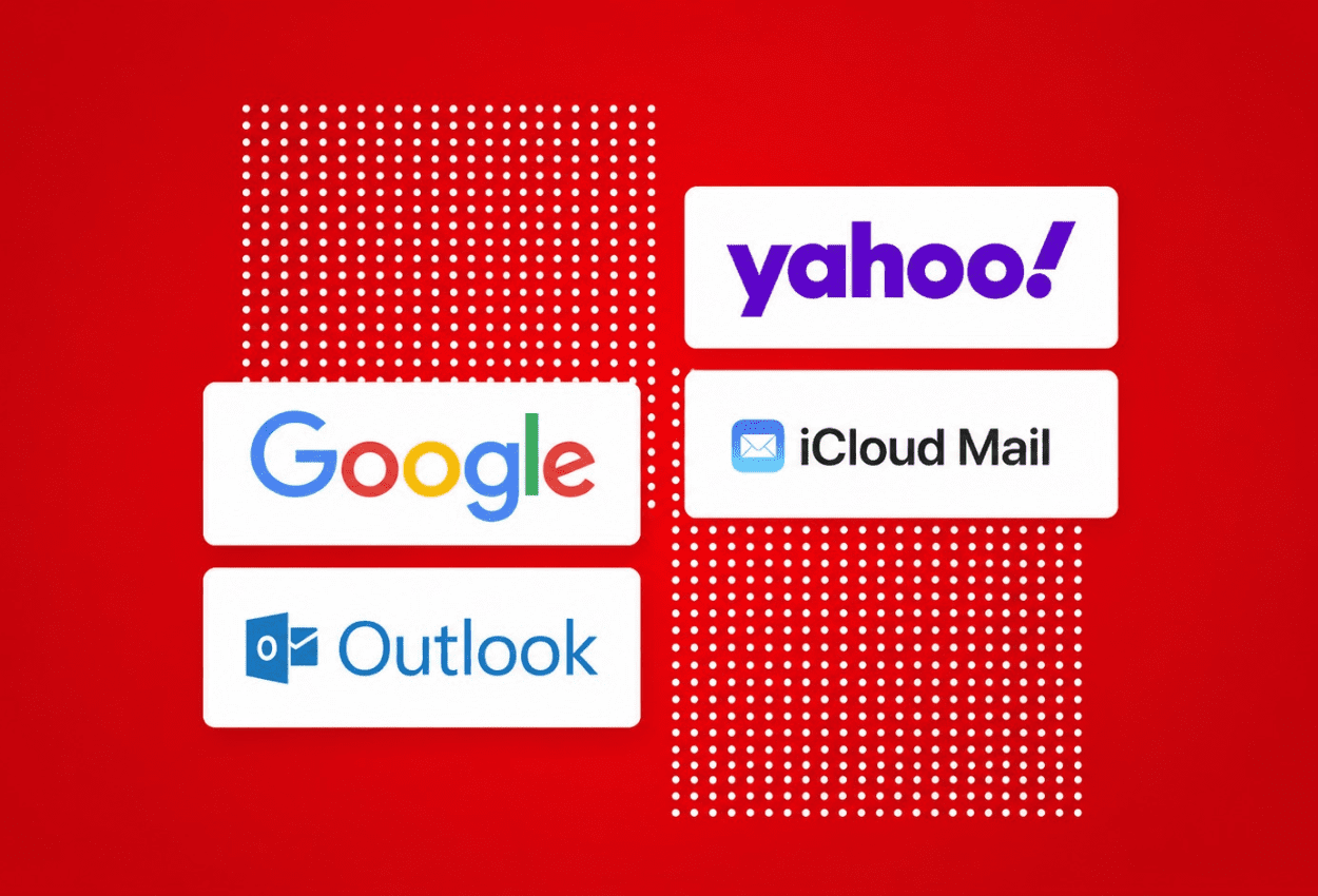Major email providers including Google, Yahoo, Outlook, and iCloud Mail that support email authentication standards such as DMARC, SPF, DKIM, and BIMI.